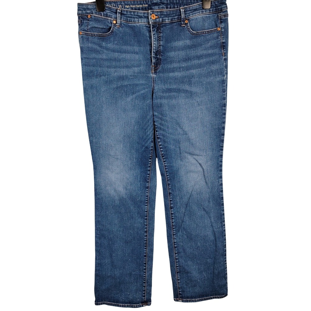 Talbots Womens SZ 16 Flawless High-Waist Barely Boot Blue Denim Jeans Wash